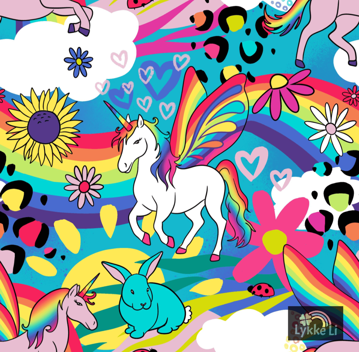 Enhjørningens Eventyr - French Terry - Metervare