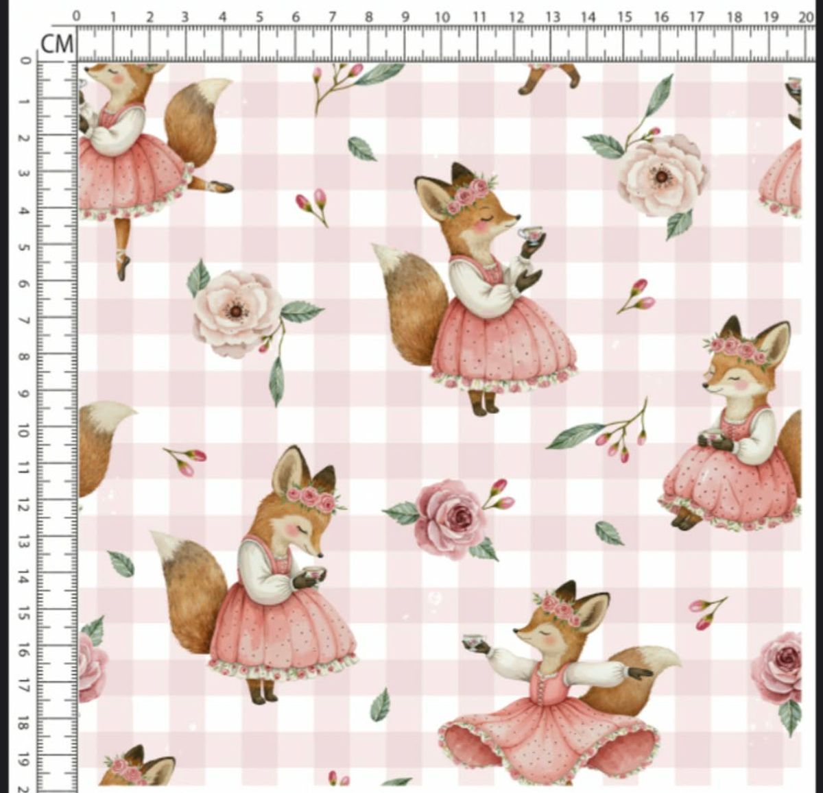 Lille rev i teselskap - Jersey - Metervare