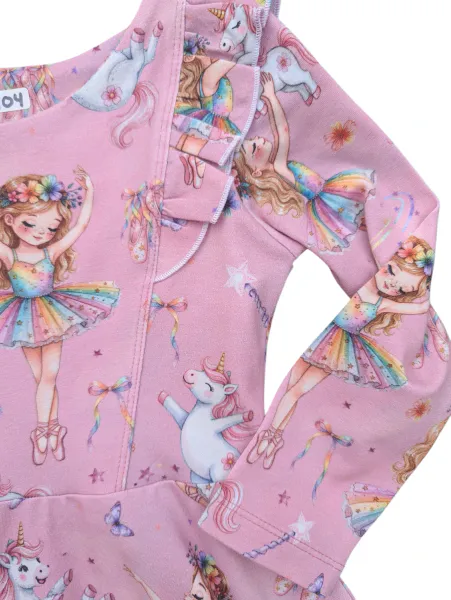 Hovedbilde Ballerina og enhjørning, rosa - Jersey - ...