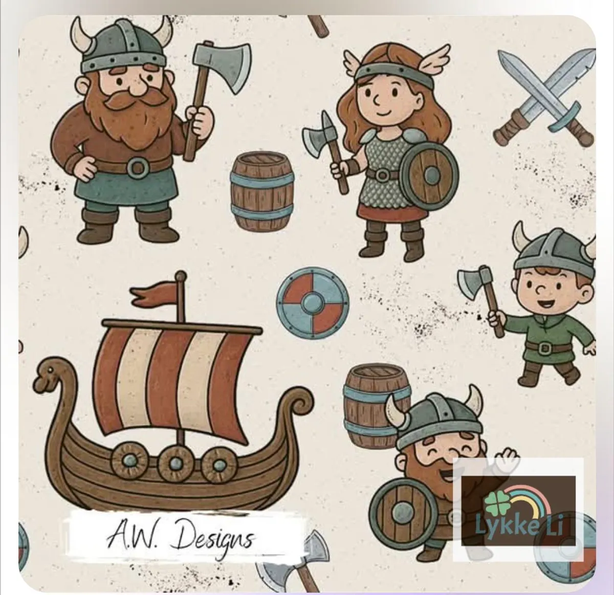 Vikinger - Jersey  Metervare