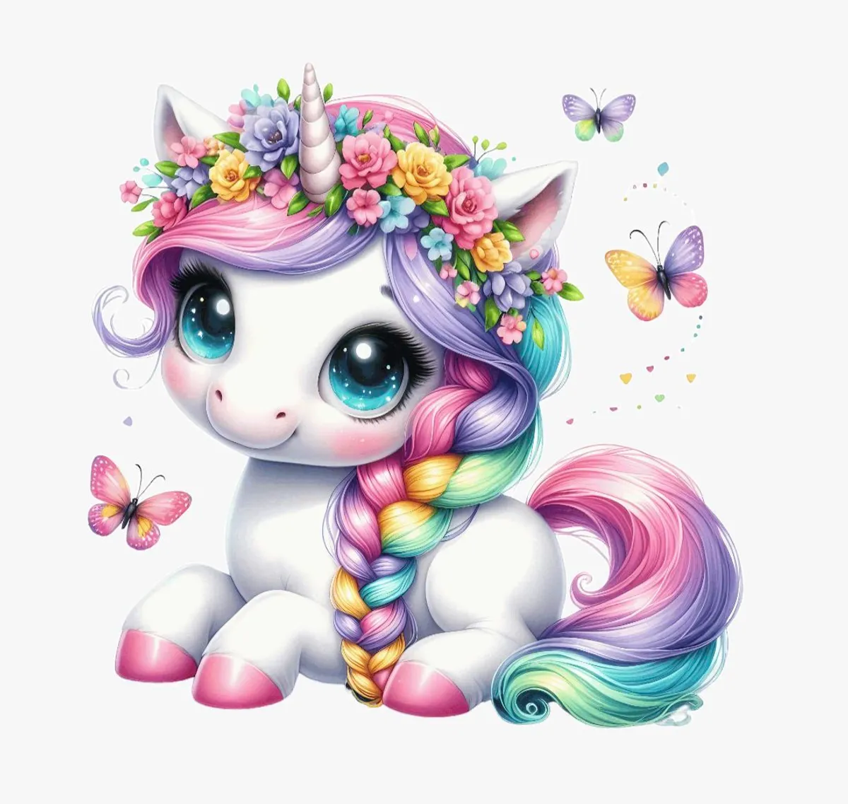 Enhjørning 27 - DTF Strykemerke