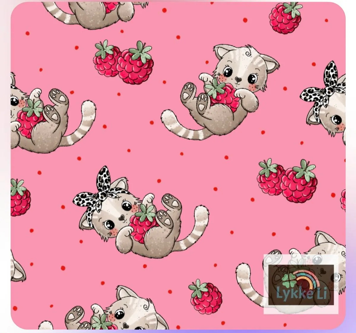 Pus & Bringebær - French Terry - Metervare