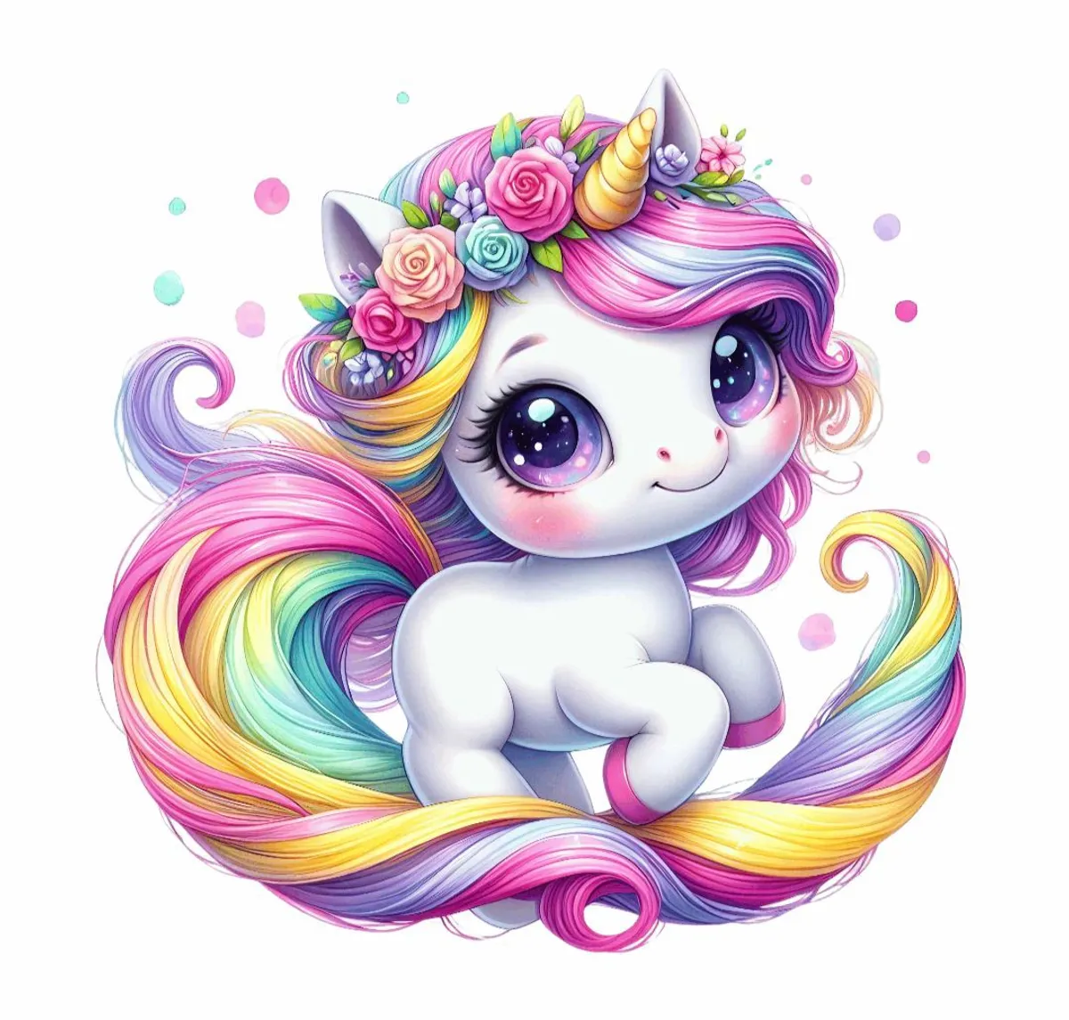 Enhjørning 28 - DTF Strykemerke