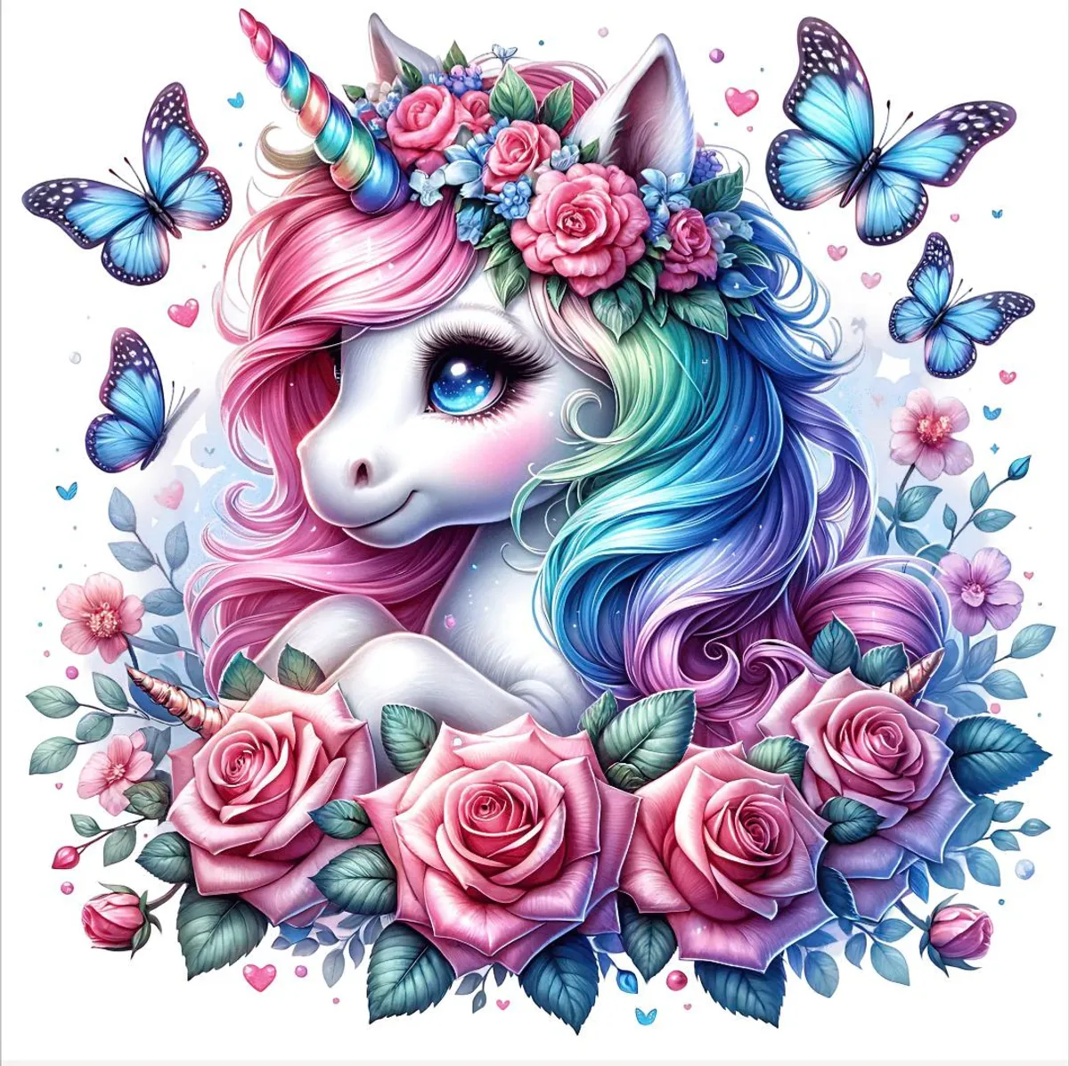 Enhjørning 22 - DTF Strykemerke