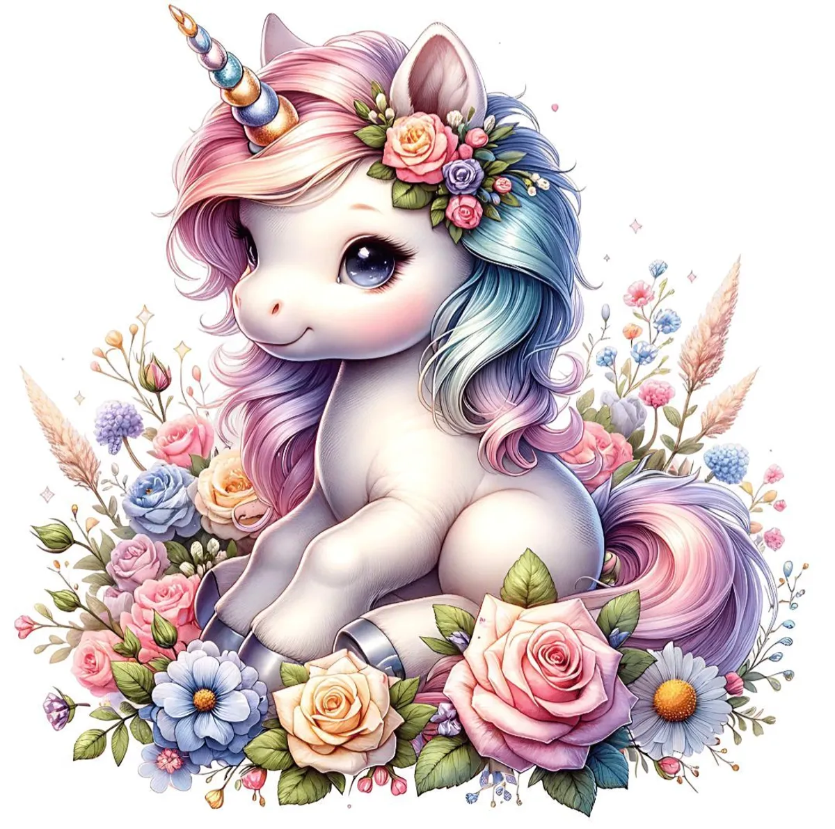 Enhjørning 19 - DTF Strykemerke